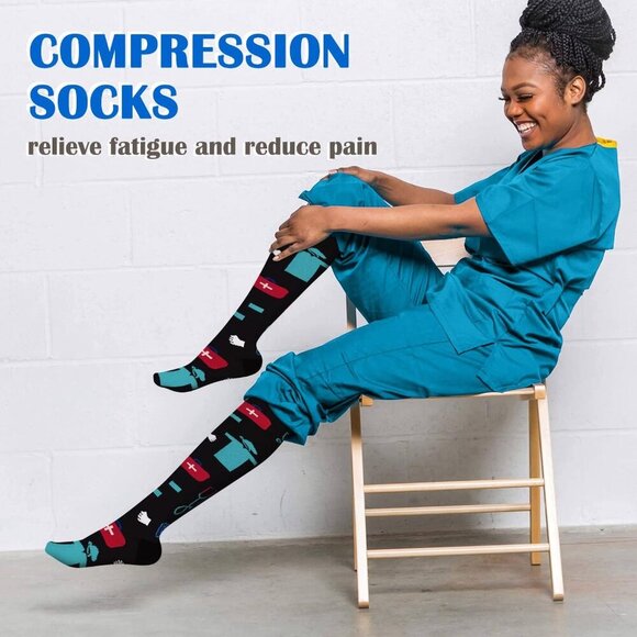 Medical Compression Socks for Women & Men, Support Knee High Socks for Running,N - Picture 3 of 7